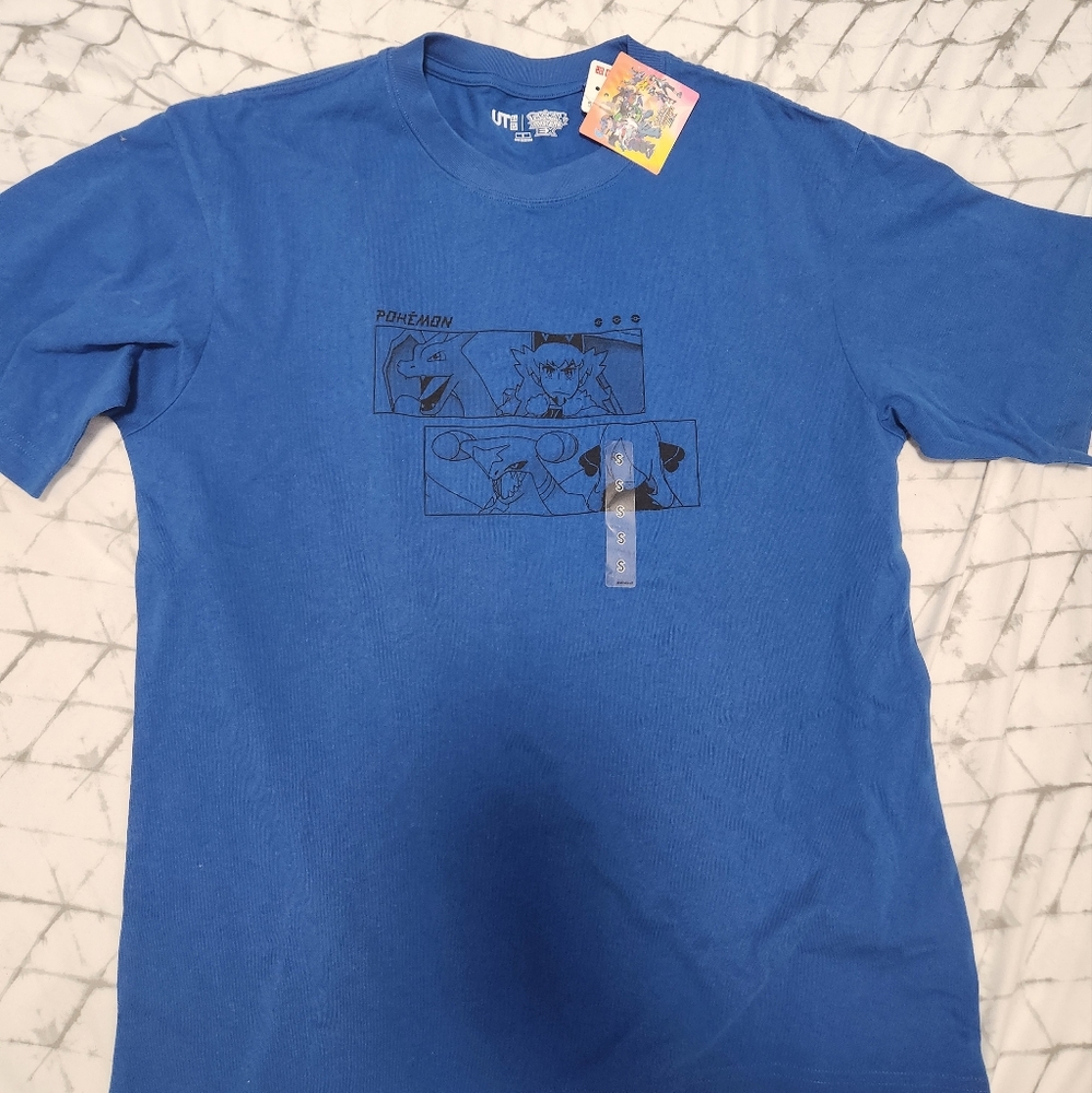 Pokemon Master x Uniqlo blue small t-shirt